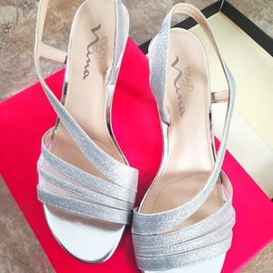 Silver shoes, bridal, bridesmaid.